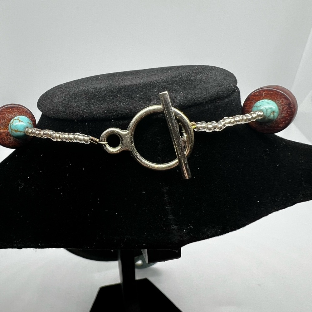 Turquoise Peace Pendant Necklace - Picture 2 of 3